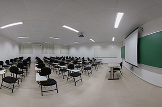 Sala de aula 2 - Medicina Jaú -  as salas estão equipadas com projetores fixos, mesas, cadeiras e ar condicionado; conta com o apoio da sala de recursos didáticos e audiovisuais, caso necessite de notebook, máquina de xerox e data show