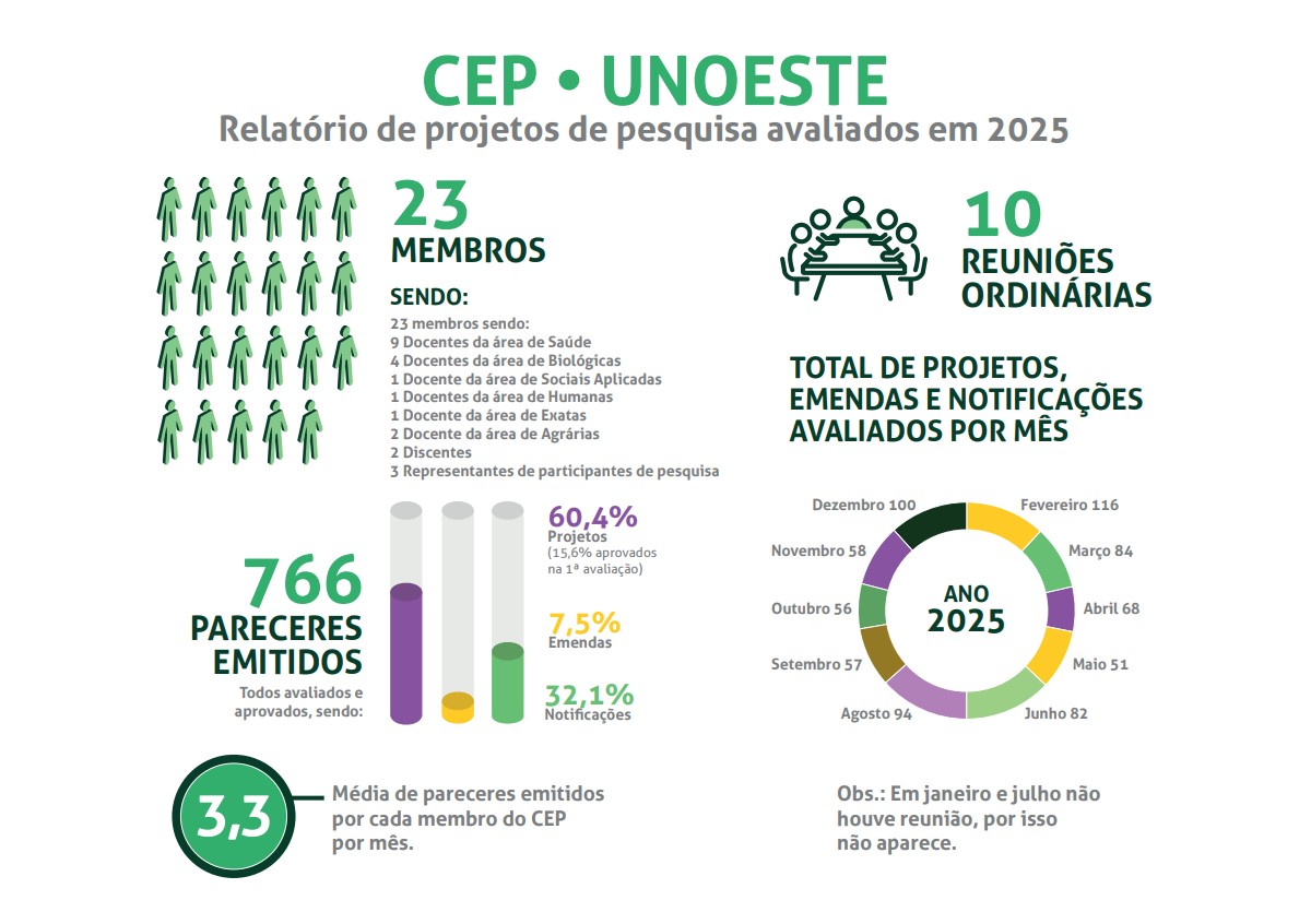 Relatório de projetos de pesquisa avaliados em 2025.