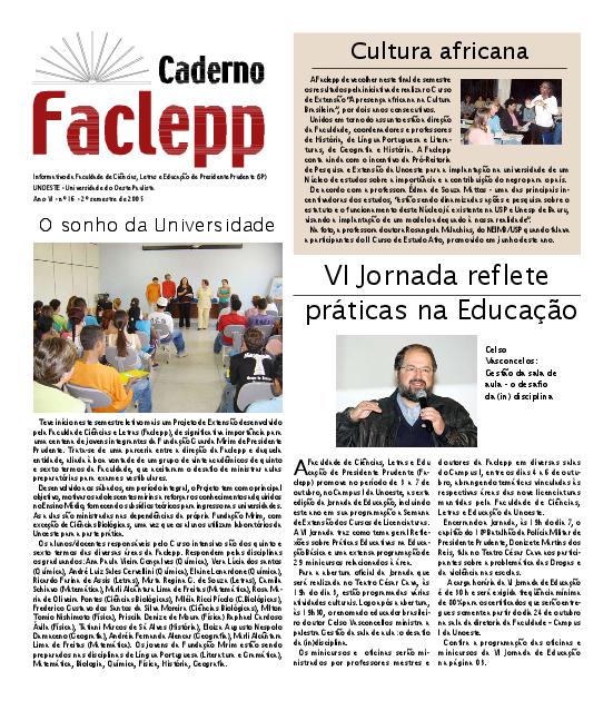 Caderno Faclepp nº 16