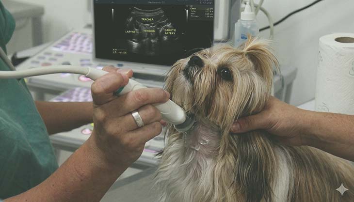 Ultrassonografia de pescoço em cães                                                                                                                                                                                                                            