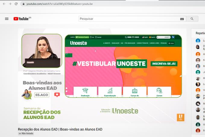 Durante atividade de boas-vindas, os universitários conheceram mais sobre o ambiente virtual da Unoeste