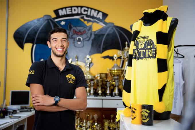 Nícolas é presidente da Atlética: “instituição está sempre investindo para oferecer o melhor e mais moderno para nossa formação”