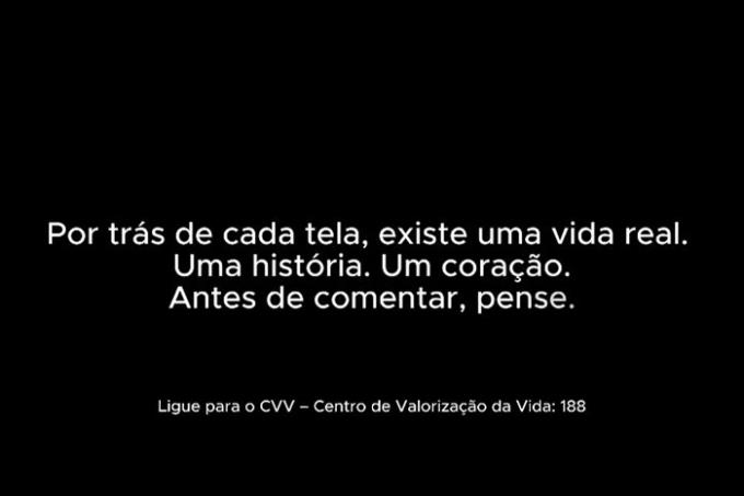 Imagem de trecho do vídeo produzido por alunos sobre cyberbullying