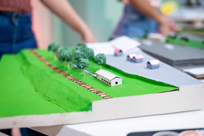 Uma das maquetes expostas no evento realizado no Laboratório de Estruturas