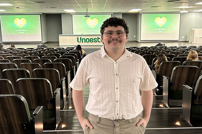 Vitor Bacilli, do 7º termo, ressaltou como a palestra contribui para o planejamento de futuro na profissão