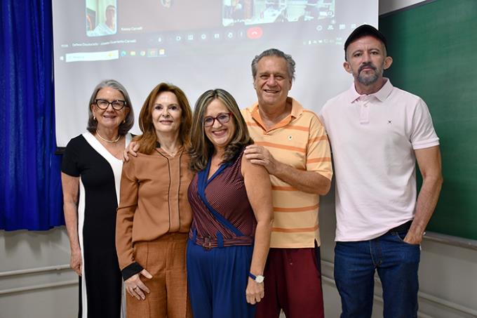 Dra. Mônica e Josete com os avaliadores presenciais: Dra. Eliane, Dr. Cristiano e Dr. Ademir