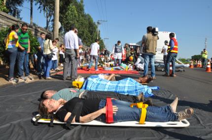 Liga do Trauma reúne entidades para simulação de catástrofe 